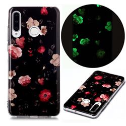 Rose Flower Noctilucent Soft TPU Back Cover for Huawei P30 Lite