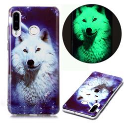 Galaxy Wolf Noctilucent Soft TPU Back Cover for Huawei P30 Lite