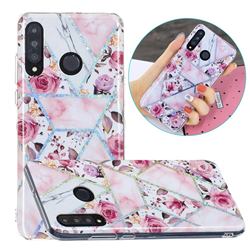 Rose Flower Painted Galvanized Electroplating Soft Phone Case Cover for Huawei P30 Lite