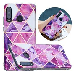 Purple Dream Triangle Painted Marble Electroplating Protective Case for Huawei P30 Lite