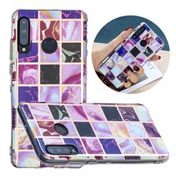 Square Puzzle Painted Marble Electroplating Protective Case for Huawei P30 Lite