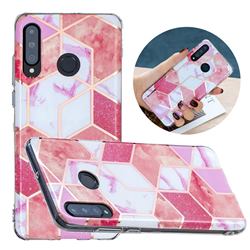 Cherry Glitter Painted Marble Electroplating Protective Case for Huawei P30 Lite