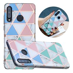 Fresh Triangle Painted Marble Electroplating Protective Case for Huawei P30 Lite