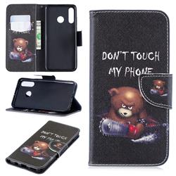 Chainsaw Bear Leather Wallet Case for Huawei P30 Lite