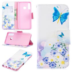 Butterflies Flowers Leather Wallet Case for Huawei P30 Lite