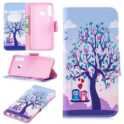 Tree and Owls Leather Wallet Case for Huawei P30 Lite