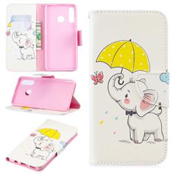 Umbrella Elephant Leather Wallet Case for Huawei P30 Lite