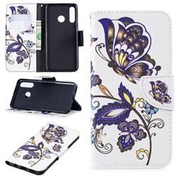 Butterflies and Flowers Leather Wallet Case for Huawei P30 Lite
