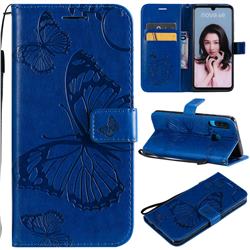 Embossing 3D Butterfly Leather Wallet Case for Huawei P30 Lite - Blue