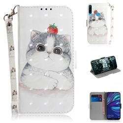 Cute Tomato Cat 3D Painted Leather Wallet Phone Case for Huawei P30 Lite
