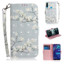Magnolia Flower 3D Painted Leather Wallet Phone Case for Huawei P30 Lite