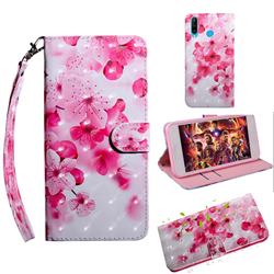 Peach Blossom 3D Painted Leather Wallet Case for Huawei P30 Lite