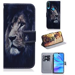 Lion Face PU Leather Wallet Case for Huawei P30 Lite