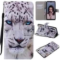 White Leopard PU Leather Wallet Case for Huawei P30 Lite