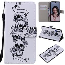 Skull Head PU Leather Wallet Case for Huawei P30 Lite