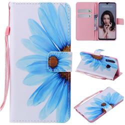 Blue Sunflower PU Leather Wallet Case for Huawei P30 Lite