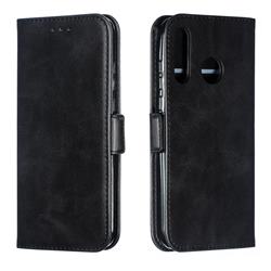 Retro Classic Calf Pattern Leather Wallet Phone Case for Huawei P30 Lite - Black