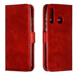 Retro Classic Calf Pattern Leather Wallet Phone Case for Huawei P30 Lite - Red
