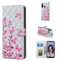 Butterfly Sakura Flower 3D Painted Leather Phone Wallet Case for Huawei P30 Lite