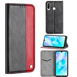 Classic Business Ultra Slim Magnetic Sucking Stitching Flip Cover for Huawei P30 Lite - Red