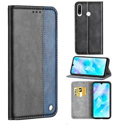 Classic Business Ultra Slim Magnetic Sucking Stitching Flip Cover for Huawei P30 Lite - Blue