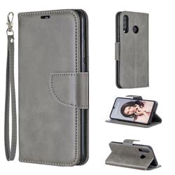 Classic Sheepskin PU Leather Phone Wallet Case for Huawei P30 Lite - Gray