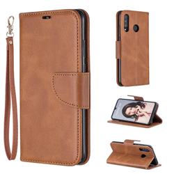 Classic Sheepskin PU Leather Phone Wallet Case for Huawei P30 Lite - Brown