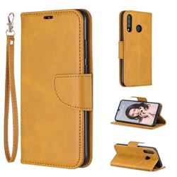 Classic Sheepskin PU Leather Phone Wallet Case for Huawei P30 Lite - Yellow