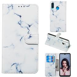 Soft White Marble PU Leather Wallet Case for Huawei P30 Lite