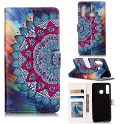 Mandala Flower 3D Relief Oil PU Leather Wallet Case for Huawei P30 Lite