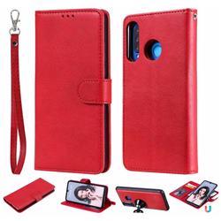 Retro Greek Detachable Magnetic PU Leather Wallet Phone Case for Huawei P30 Lite - Red