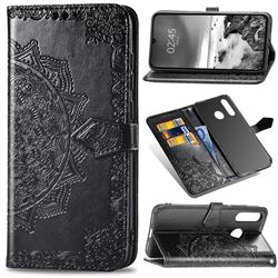 Embossing Imprint Mandala Flower Leather Wallet Case for Huawei P30 Lite - Black