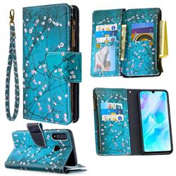 Blue Plum Binfen Color BF03 Retro Zipper Leather Wallet Phone Case for Huawei P30 Lite
