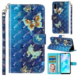 Rankine Butterfly 3D Leather Phone Holster Wallet Case for Huawei P30 Lite