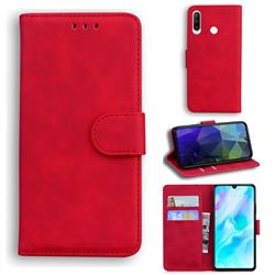Retro Classic Skin Feel Leather Wallet Phone Case for Huawei P30 Lite - Red