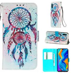 ColorDrops Wind Chimes 3D Painted Leather Wallet Case for Huawei P30 Lite