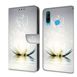 Flare lotus Crystal PU Leather Protective Wallet Case Cover for Huawei P30 Lite