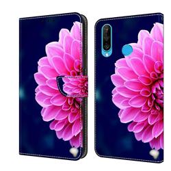 Pink Petals Crystal PU Leather Protective Wallet Case Cover for Huawei P30 Lite