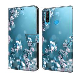 Plum Blossom Crystal PU Leather Protective Wallet Case Cover for Huawei P30 Lite