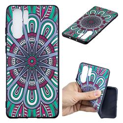 Mandala 3D Embossed Relief Black Soft Back Cover for Huawei P30 Pro