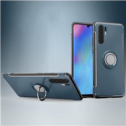 Armor Anti Drop Carbon PC + Silicon Invisible Ring Holder Phone Case for Huawei P30 Pro - Navy