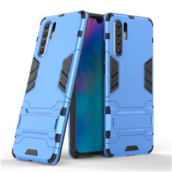 Armor Premium Tactical Grip Kickstand Shockproof Dual Layer Rugged Hard Cover for Huawei P30 Pro - Light Blue