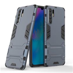 Armor Premium Tactical Grip Kickstand Shockproof Dual Layer Rugged Hard Cover for Huawei P30 Pro - Navy