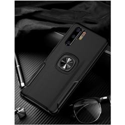 Knight Armor Anti Drop PC + Silicone Invisible Ring Holder Phone Cover for Huawei P30 Pro - Black