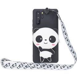 White Panda Neck Lanyard Zipper Wallet Silicone Case for Huawei P30 Pro