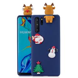 Navy Elk Christmas Xmax Soft 3D Silicone Case for Huawei P30 Pro