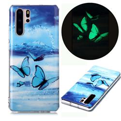 Flying Butterflies Noctilucent Soft TPU Back Cover for Huawei P30 Pro
