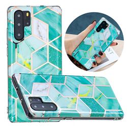 Green Glitter Painted Marble Electroplating Protective Case for Huawei P30 Pro