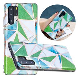 Green Triangle Painted Marble Electroplating Protective Case for Huawei P30 Pro
