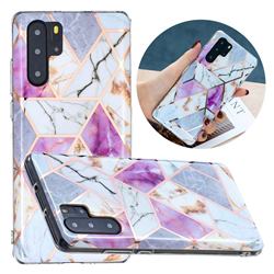 Purple and White Painted Marble Electroplating Protective Case for Huawei P30 Pro